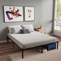 Merkloos Structure de lit en métal avec lattes en bois, dimensions 160x200 cm