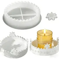 Markenlos Moules en silicone pour calendrier de l'Avent - Moule 3D pour bougeoirs et décorations de compte à rebours - Blanc