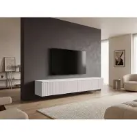 MINIO go for it MINIO TV-Lowboard DONNA, 180 cm, avec éclairage LED, moulures arrondies en MDF - Blanc