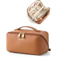DTC GmbH Trousse de maquillage pour femme en cuirPolyuréthane– Trousse de maquillage de voyage noire