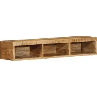 Syfax Meuble TV mural 100x30x19 cm Bois de manguier rugueux