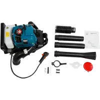 OEM Souffleur de feuilles, cylindrée de 75,6 cm³, puissance de 2,6 kW, réservoir de carburant de 1,9 litre, moteur 4 temps, longueur du tuyau de 168 cm