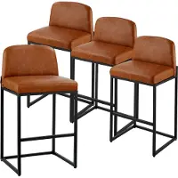 SUGIFT Tabourets de bar, tabourets pour comptoir, lot de 4 (925 mm de hauteur). Chaises de cuisine en similicuirPolyuréthaneavec dossier et structure métallique. Chaises de style bistrot (149)