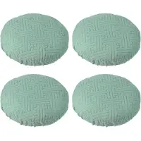 Merkloos Elzusha - Ensemble de 4 housses élastiques rondes pour tabourets de bar, lavables, stretch, couleur verte