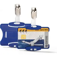 Durable Porte-badge de nom pour 54 x 85 mm clip bleu (pack de 25)
