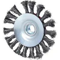 Ks Tools Brosse circulaire en fil d'acier inoxydable de forme conique 0,5 mm Ø 100 mm - 340.0050