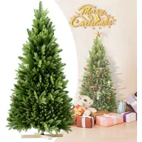 UISEBRT 150cm Arbre de Noël artificiel Sapin de Noël en PE et PVC Branches avec support en bois, pour décoration de Noël, décorer un arbre à bijoux