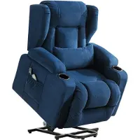COMHOMA Fauteuil de relaxation debout Fauteuil de massage TV inclinable avec massage Fauteuil ergonomique Connexion USB Tissu de surface bleu