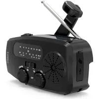 STREETZ S80 Crank Radio, solar panel, black (AM, FM, Bluetooth), Radio, Noir
