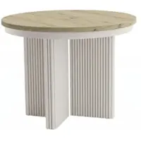 Beautysofa | Table ronde extensible PRESTIGE, diamètre 120–200 cm, finition Artisan/Cachemire. Table à manger moderne pour salle à manger, cuisine, style scandinave et industriel