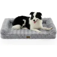 Merkloos Lit orthopédique pour chien en similicuir avec housse imperméable