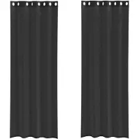 vidaXL Voile Rideaux avec œillets 2 pcs. noir 140x260 cm