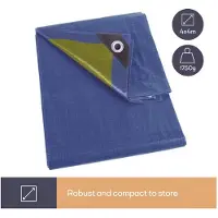Perel bache de sol résistante - 4x4 - bleu kaki