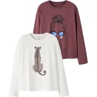 Name it T-Shirt 'NKFVickie' azur / lie de vin / noir / blanc
