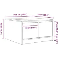 vidaXL Table basse avec tiroirs blanc 70,5x70x40 cm