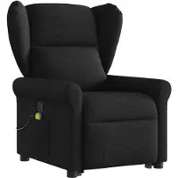 vidaXL Fauteuil de massage avec releveur Noir Tissu