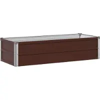 Syfax Bordure de jardin surélevée, couleur marron, 100 x 40 x 24 cm, en acier laminé à froid