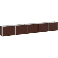 Syfax Bordure de jardin surélevée, couleur marron, dimensions 400 x 40 x 55 cm, en acier laminé à froid