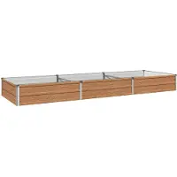 Syfax Bordure de jardin surélevée en bois, couleur marron, dimensions : 240 x 80 x 24 cm