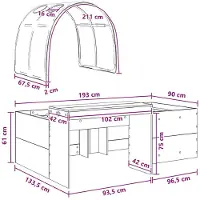 vidaXL Lit superposé avec bureau pour enfants, 3 pièces, en panneaux de particules