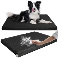 Sonstiges Coussin orthopédique pour chien, antidérapant, noir, dimensions : 83 x 55 x 7 cm, aspect cuir