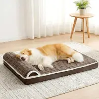 Sonstiges Lit orthopédique pour chien avec coussin, dimensions 122x76 cm, couleur marron, épaisseur 9 cm