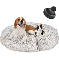 Sonstiges Lit pour chien en forme de donut, en peluche, lavable, doux, dégradé de couleurs, diamètre 100 cm