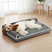 Sonstiges Lit orthopédique pour chien, couleur gris, dimensions 142x101 cm, avec housse amovible