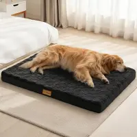 Sonstiges Lit orthopédique pour chien, dimensions 122x76 cm, couleur noire, épaisseur 9 cm