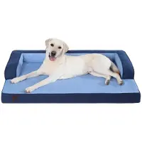 Sonstiges Lit orthopédique pour chien, couleur bleue, amovible et lavable, dimensions : 119 x 81 x 19 cm, grande taille