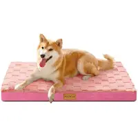 Sonstiges Lit orthopédique pour chien, 91x61 cm, rose, avec rembourrage en mousse de 9 cm, idéal pour les chiens de taille moyenne
