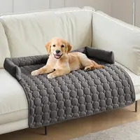 Sonstiges Coussin de lit pour chien, modèle canapé avec bordure, 75x75 cm, couleur grise, lavable