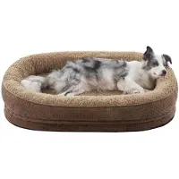 Sonstiges Lit orthopédique pour chien en mousse à mémoire de forme, couleur marron, dimensions : 89 x 63 x 18 cm