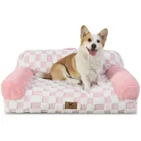Sonstiges Lit orthopédique pour chats, également adapté aux chiens, dimensions 89x56 cm, lavable, antidérapant, couleur rose