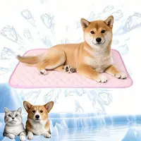 Sonstiges Tapis rafraîchissant pour animaux de compagnie, idéal pour l'été, coussin rafraîchissant, couleur rose, taille L