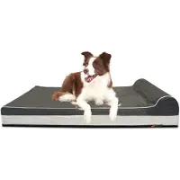 Sonstiges Lit orthopédique pour chien, en mousse à mémoire de forme, extra-grand, couleur gris, dimensions : 116 x 69 x 20 cm