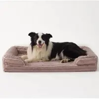 Sonstiges Lit orthopédique pour chien, dimensions 90 x 60 x 17 cm, couleur marron café, avec housse imperméable