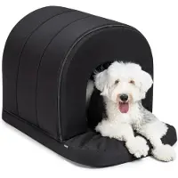 Sonstiges Panier orthopédique pour chien avec toit, résistant aux griffes, imperméable, lavable, taille XL, 104x68 cm, noir