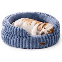 Sonstiges Lit rond pour animaux de compagnie, couleur bleue, dimensions : 69 x 69 x 25 cm