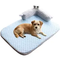 Sonstiges Tapis rafraîchissant pour chien, auto-refroidissant, lavable, 80x60 cm, bleu clair, en polyester