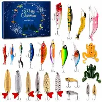 Sonstiges Calendrier de l'Avent pour la pêche : 24 jours, ensemble d'appâts pour eau douce et eau salée