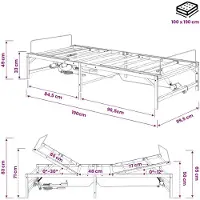 vidaXL Lit électrique réglable, structure noire, 100 x 190 cm, en acier