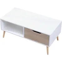 Happy Garden Table basse avec tiroir style scandinave blanche FREJA