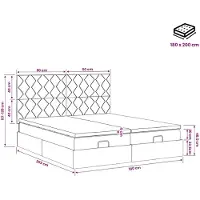 vidaXL Coffre de lit avec matelas et repose-tête, 2 pièces, rose velours