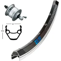 Exal Roue Avant Zx19 Qr Dynamo Shimano Dh3n30