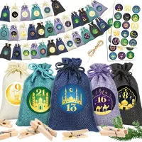 Dripio Kit de calendrier de l'Aïd – 30 sacs en tissu avec cordon, à personnaliser soi-même