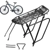 OEM Porte-vélos - Porte-bagages pour vélo - Transport de bagages - Compatible avec les freins à disque - Jusqu'à 80 kg - Noir