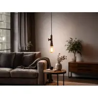 Licht-Erlebnisse Suspension AMARCORD, style industriel, aspect rouille, à une lampe