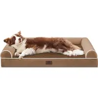 Sonstiges Lit pour chien, orthopédique, couleur marron, dimensions : 91 cm de longueur x 68 cm de largeur x 16 cm de hauteur