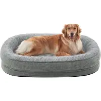Sonstiges Lit orthopédique pour chien, 107x81 cm, gris clair, avec mousse à mémoire de forme, idéal pour les grandes races